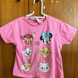 Zara Pink Long Sleeve Tee with Character Faces